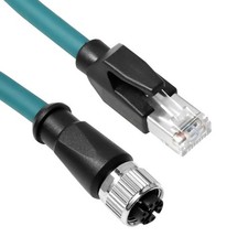 M12 XCode 8Pin Female to RJ45 Ethernet Cable Cat6a High Flex Shielded Industrial