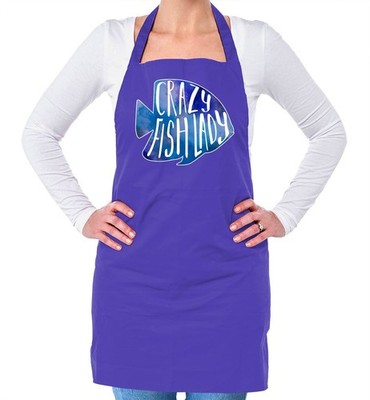 Crazy Fish Lady - Unisex Erwachsene Schürze - Angeln Goldfische Aquarium Teich Tropical