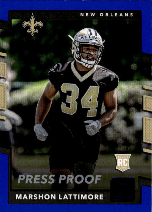 2017 Donruss Marshon Lattimore #386 Press Proof Blue New Orleans Saints 20K
