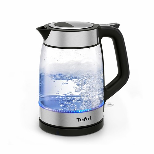 Tefal Stainless Steel & Glass Electric Kettle 1.7L 2200W Fast Boil, Cordless 
