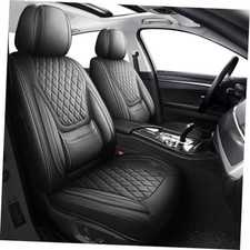 Universal Car Seat Covers Full Coverage Waterproof Leather Fit Full Set black