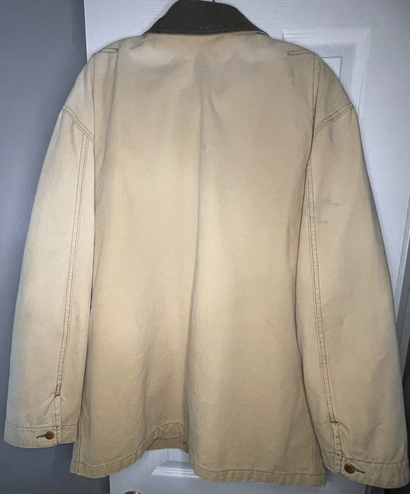 Винтажный Faded L.L. Bean Мужская поле сарая Chore пальто вельветовый воротник размер большой - Изображение 2 из 4