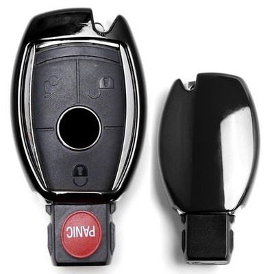 Chrome Black TPU Key Fob Case For Mercedes C E S M CLA CLK CLS SLK GLK GLA etc.
