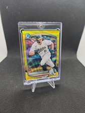 2025 Bowman Chrome Prospects Nick Kurtz #BCP-114 Yellow Wave Refractor /75 (RC)