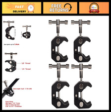 4-Pack Super Clamp Set for Photography, Camera Monitor, LED Lights, Umbrellas, H