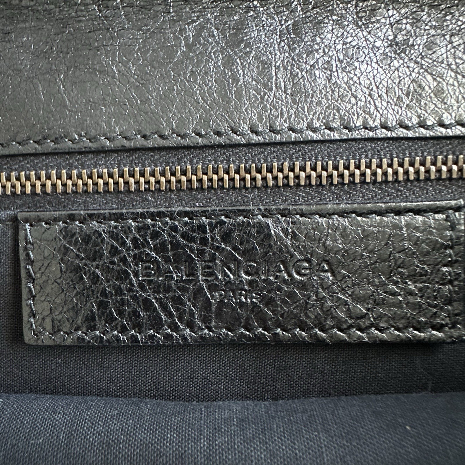 BALENCIAGA Black Lambskin Leather Envelope Clutch Bag With Mirror thumbnail 10