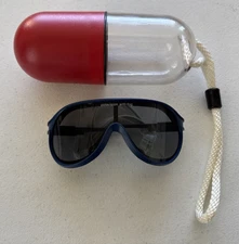 Rare Vintage Uvex Blue Sports Polavision Anti-Fog Goggles Sunglasses Case, Nice!