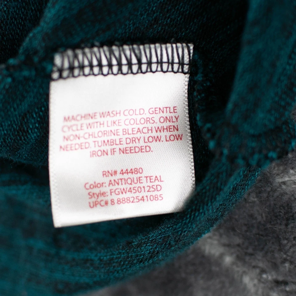 Top de mujer Faded Glory 2X antiguo verde azulado en capas manga larga talla grande Foto 4 de 4