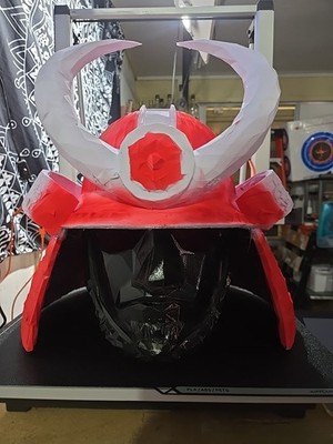 Samurai Warrior Helmet Japanese 1:1 Wearable Full Face Mask for Cosplay (OBO)