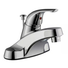 Aragon 4 In. Centerset Single-Handle Low-Arc Bathroom Faucet in Polished Chrome