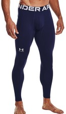 Under Armour Cold Gear Men's Leggings - Midnight Navy / White - New