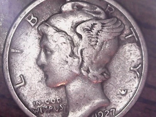 1927  SILVER MERCURY DIME - GRADES "VERY FINE"