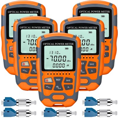 Duogalia 5-Pack Fiber Optic Tester Fiber Light Power Meter -70~10dBm, SC/FC/ST