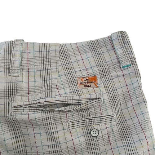 Tommy Bahama Seersucker Relax White Plaid Chino Flat Front Shorts Mens 34 - Picture 8 of 9
