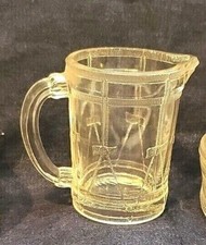 Cream Pitcher Child's Drum Pattern Glass EAPG Bryce Highbee