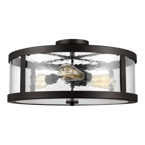 Feiss SF342ORB Harrow 19.63" 3-Light Flush Mount in Oil Rubbed Bronze