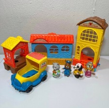 Vintage 1975 Mattel Hub-Bubs Happy Hollow Playset Buildings Animal Figures VGC