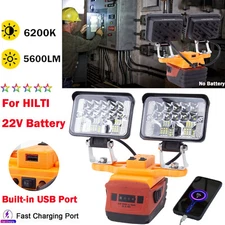 Cordless Dual Head LED Work Light For HILTI 22V Battery Portable Workshop Lights