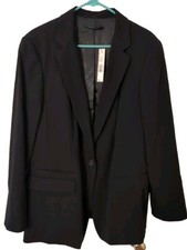 Nwt 398 Elie Tahari ALECA One Button SOLID BLACK Jacket Blazer SIZE 24 Plus