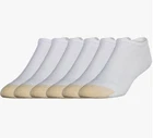 GoldToe Men's White Cotton No Show Athletic Sock 6 Pair Shoe Size 6-12.5