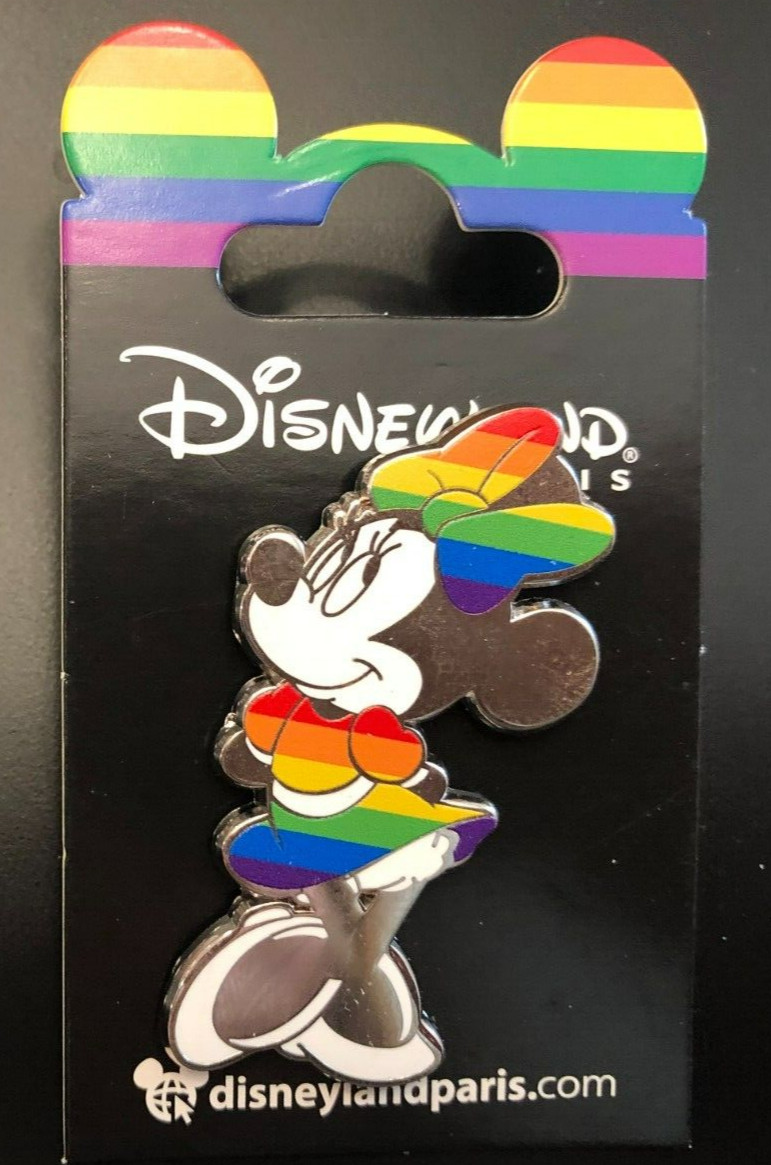 Disney pin 141336 Minnie Mouse Rainbow Disneyland Paris Pride gift present bow