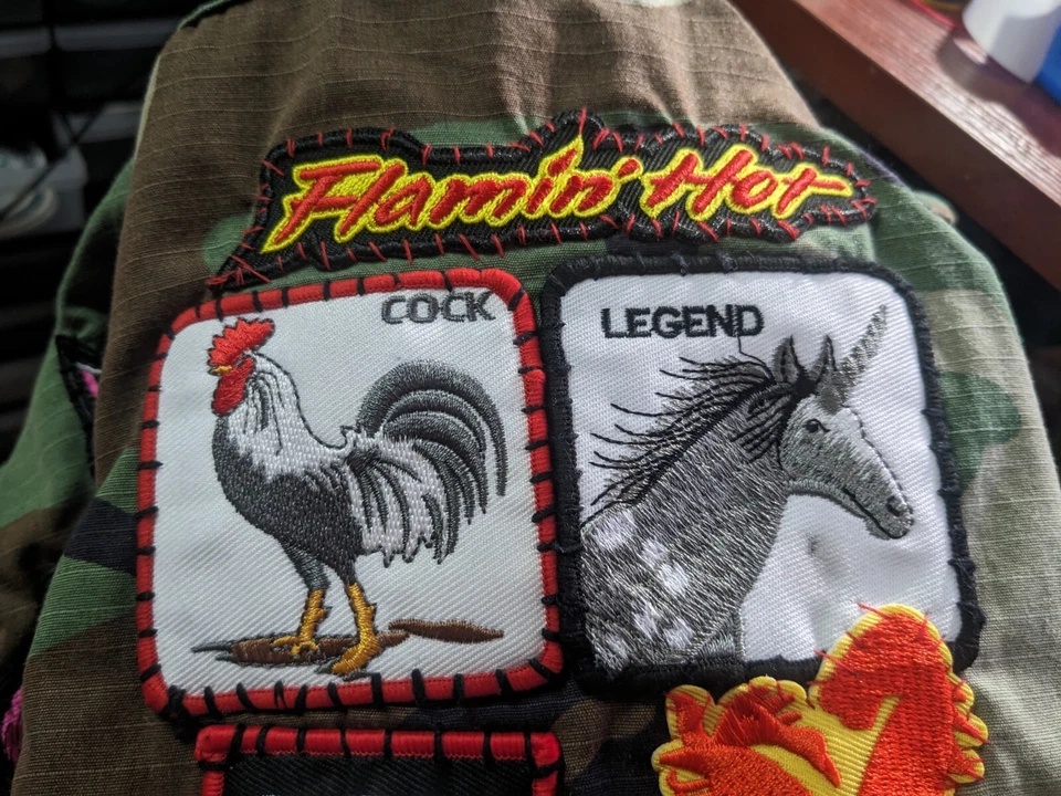 Flamin Hot Patch Spicy Chips Food Quotes Logos Embroidered Iron On Patch 1x5" - Image 3 of 4