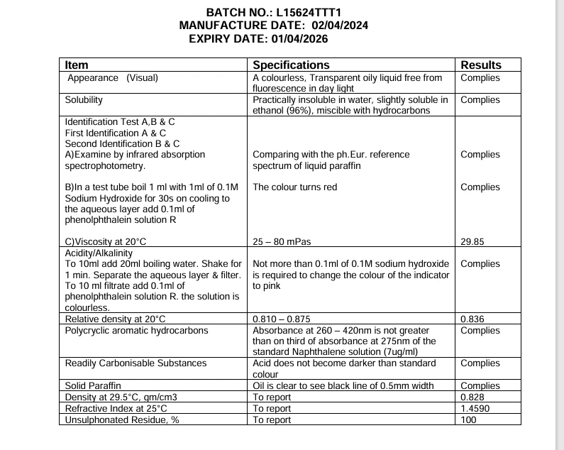 White Mineral Oil - Food Grade Light Liquid Paraffin Oil - Australian Made - image 3 of 4