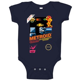 Metroid Retro Nes Box Art Baby One Piece