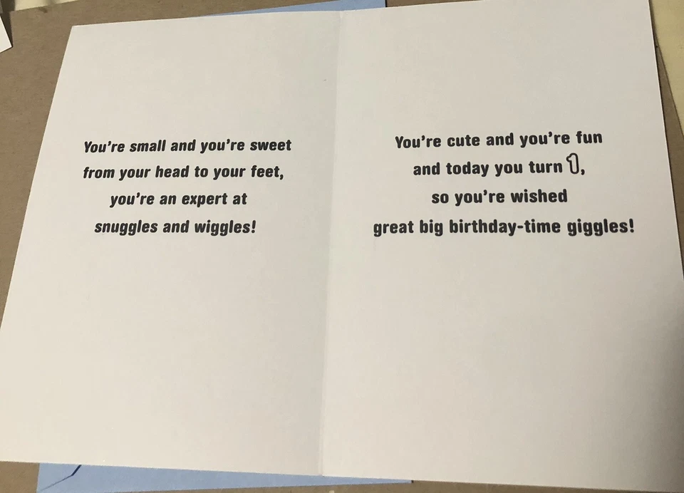 1st Birthday Disney Mickey Mouse One 1 Year Old 5”x7” Hallmark Greeting Card - Image 2 of 4