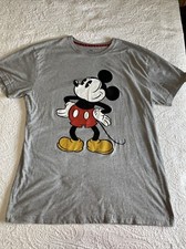 Disney Mickey Mouse XL Unisex Gray T Shirt Large Mickey Short Sleeve Collectible