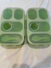 2 Smart Planet Silicone Portion Perfect Meal Kit Set Portion Control Fork/ Spoon