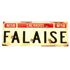 WWII Aged Steel Sign - Falaise (33" x 12")