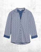 Women’s White Stuff Jersey Shirt Cotton Long Sleeve Blue Printed Anne Cotton
