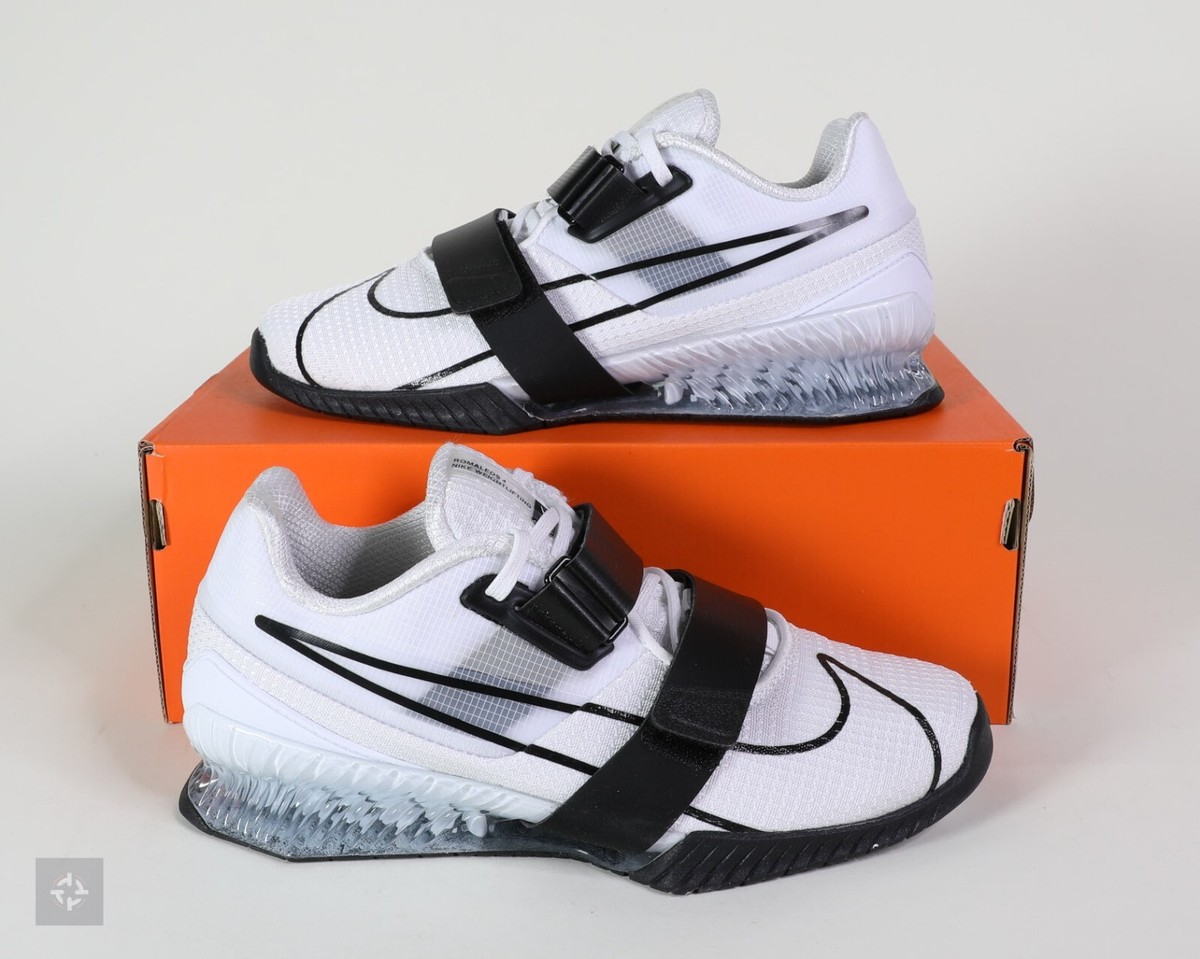 Nike Romaleos 4 White Black Athletic Training Shoes Men's