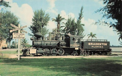 #ad #ad Baldwin Railroad Locomotive Train Bradenton Florida Vtg Postcard H46 $2.00