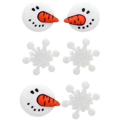 Bluebubble LET IT SNOW Christmas CLIP ON Earrings Fun Festive Novelty Merry Xmas