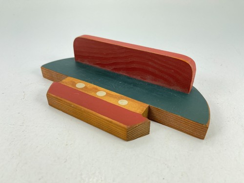 Vintage 1996 Maritime Nautical Ship Boat Wood Wooden Shelf 9" x 4.5" Blue Red - Picture 4 of 7