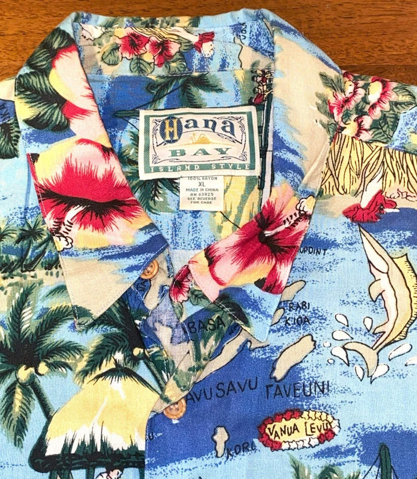Гавайская рубашка в стиле Hana Bay Island размер XL, 100% вискоза - Изображение 4 из 4