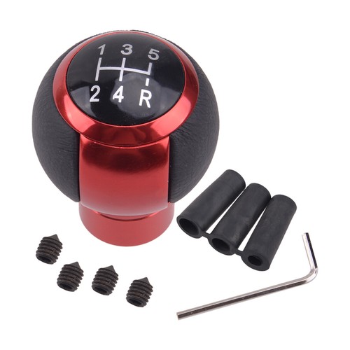 Universal Car Manual 5 Speed Gear Shift Knob Gear Stick Shifter Ball Head Red x1 - Picture 2 of 6