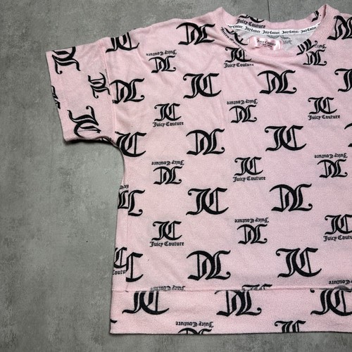 juicy couture sleepwear top large AOP pink hip hop y2k - Picture 4 of 8