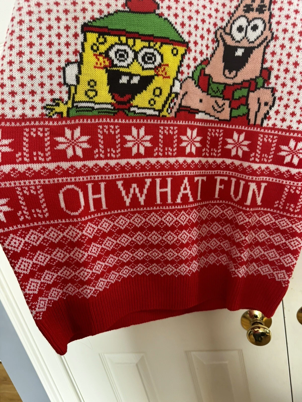 NEW Nick 90s Mens Ugly Christmas Sweater Spongebob Squarepants & Patrick XL