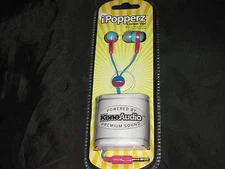 Pink Green iPopperz Earbuds Noise Isolating 3.5mm Plug MP3 Phone Stereo NEW!