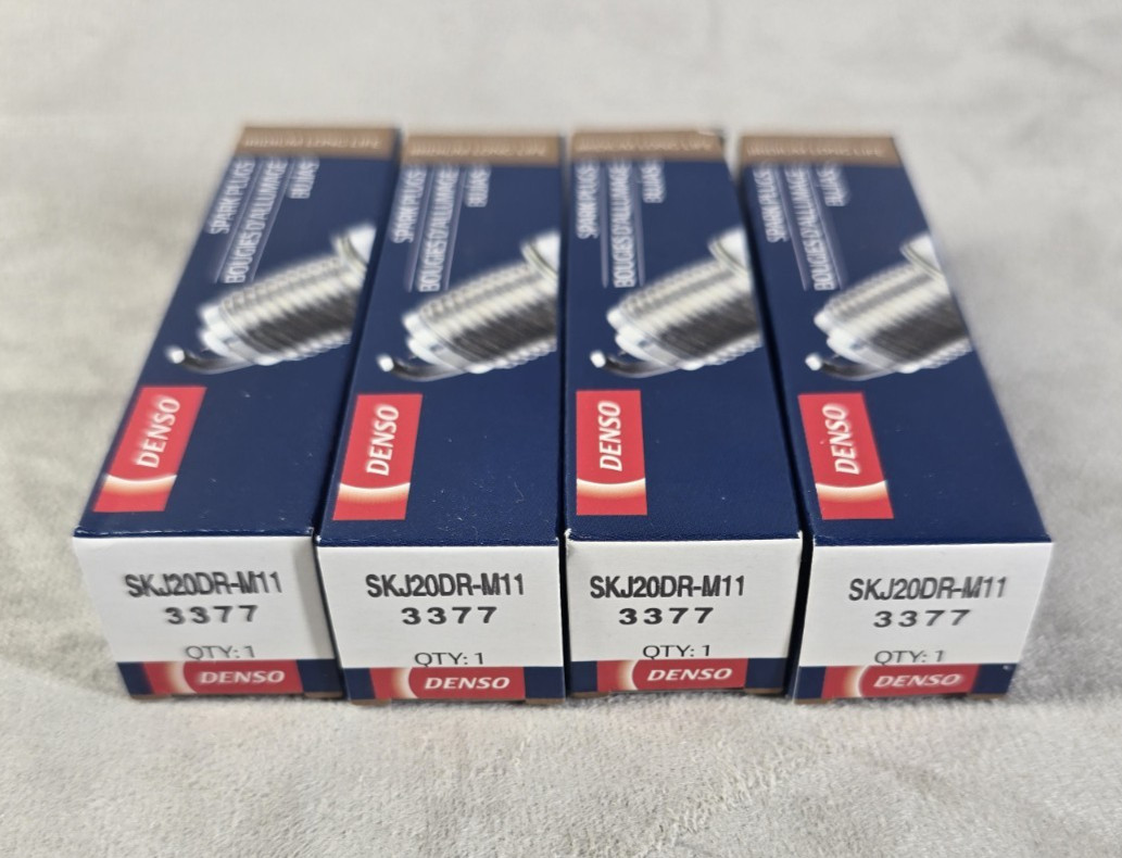 Set of 4 Spark Plugs Denso Iridium Long Life SKJ20DR M11 For Acura MDX Honda