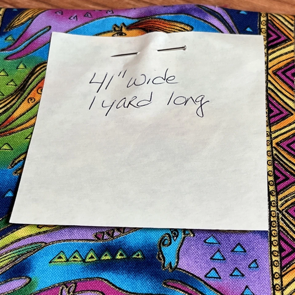 Ткань Laurel Burch МИФИЧЕСКИЕ ЛОШАДИ для ClothWorks фиолетовая яркие цвета 2 ярда - Изображение 3 из 4