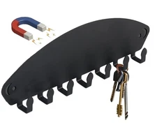 Magnetic Key Holder Rack Wall Mounted Keychain Hanger with 7 Hooks for Fridge