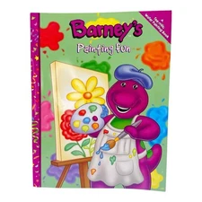 Vintage Unused Barney's Painting Fun Water Painting Activity Book Dinosaur Color