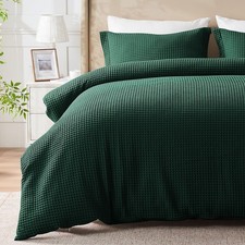 Easthome Waffle Weave Cotton Duvet Cover - 100 Cotton Duvet Cover Set For