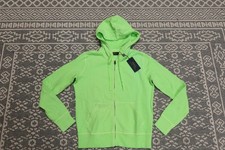 BLANK Polo Ralph Lauren Women's Full Zip Hoodie - MEDIUM - Ultra Lime - NO LOGO