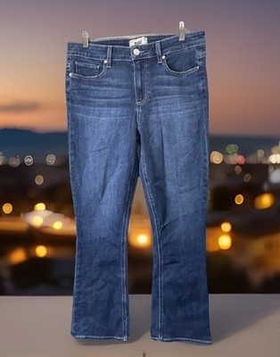   Paige   Shelby   Mid Rise Slim Crop Flare Blue Denim Jeans   Women s Size 30