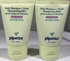 3 Pack Pipette Baby Shampoo Wash, Vanilla Ylang Ylang, 1.69oz -TRAVEL SIZE